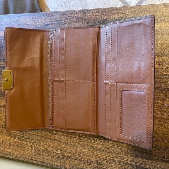 Fossil double fold wallet Pebbled Leather Brown - Picture 4 of 5